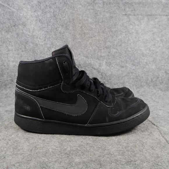 Nike Shoes Mens 8 Ebernon Mid Sneakers Black Lace Up Casual Lifestyle Athletic - Picture 1 of 11